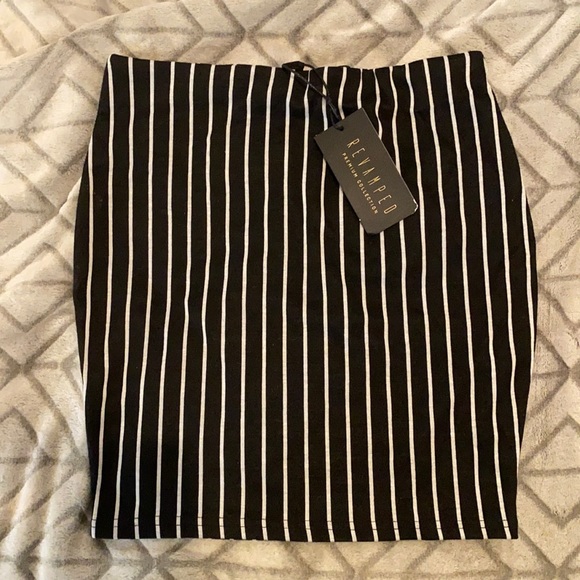 Revamped Dresses & Skirts - REVAMPED STRIPED BODYCON SKIRT